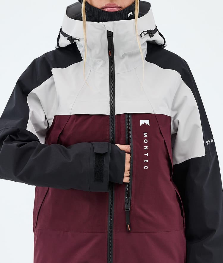 Montec Oracle W Snowboardjacke Damen Light Grey/Black/Burgundy, Image 8 of 9