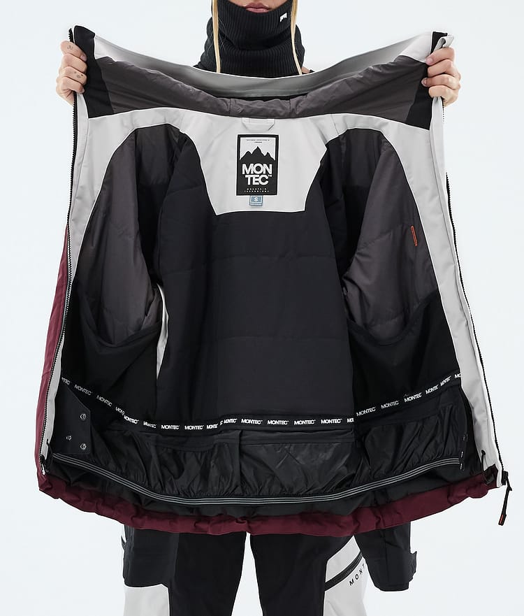 Montec Oracle W Snowboardjacke Damen Light Grey/Black/Burgundy, Image 9 of 9