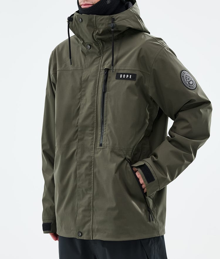 Dope Blizzard Full Zip Snowboardjacke Herren Olive Green, Bild 7 von 9