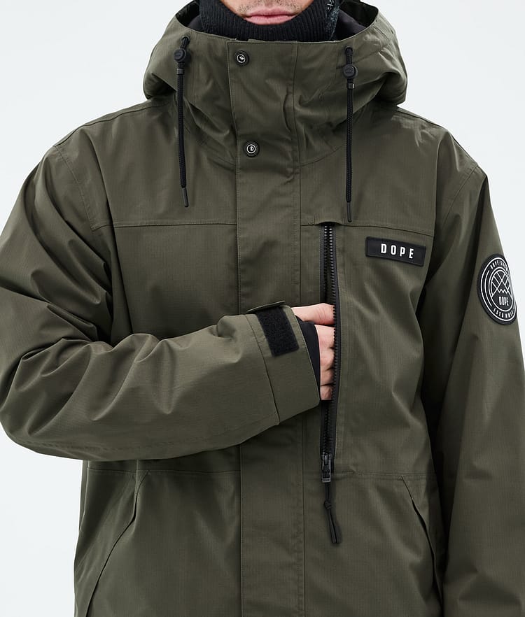 Dope Blizzard Full Zip Snowboardjacke Herren Olive Green, Bild 8 von 9