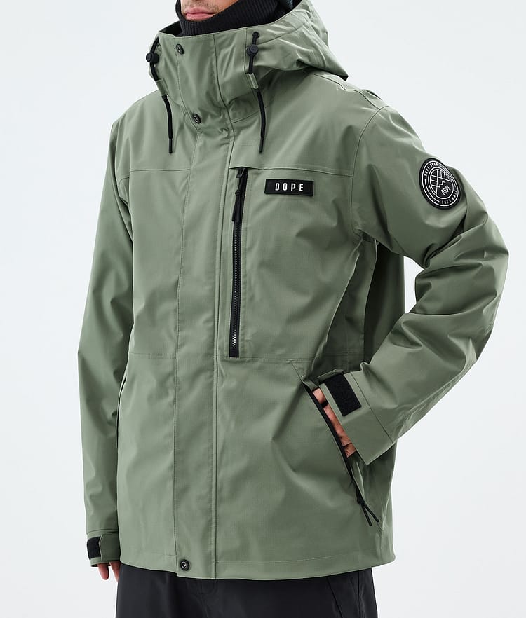 Dope Blizzard Full Zip Snowboardjacke Herren Moss Green, Image 7 of 9