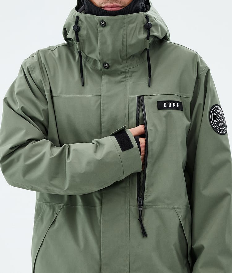 Dope Blizzard Full Zip Snowboardjacke Herren Moss Green, Image 8 of 9