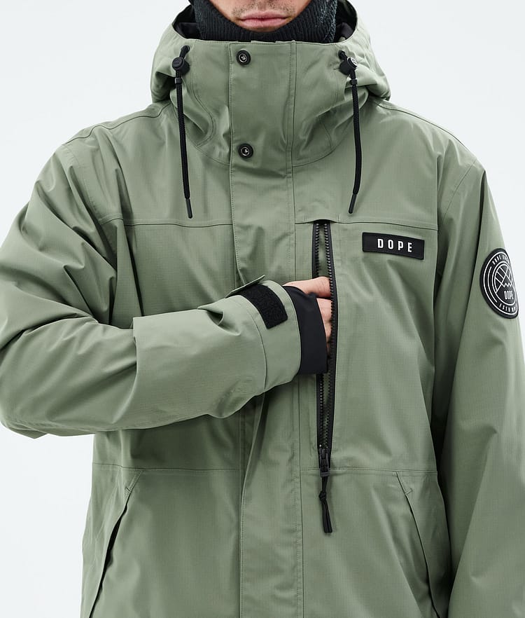 Dope Blizzard Full Zip Snowboardjacke Herren Moss Green, Bild 8 von 9