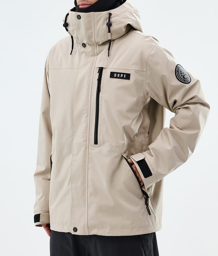 Dope Blizzard Full Zip Snowboardjacke Herren Sand, Image 7 of 9