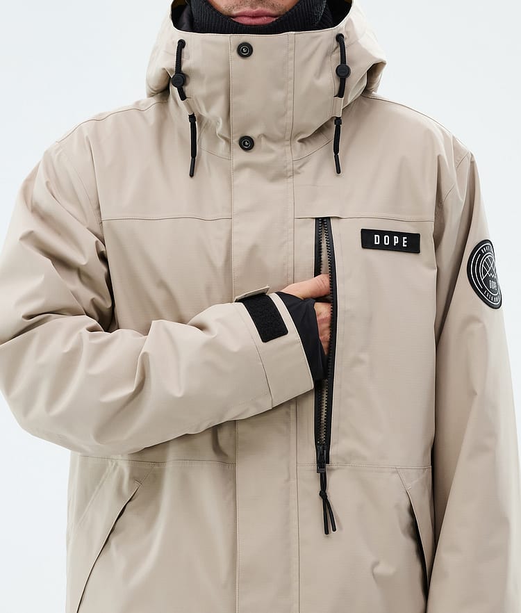 Dope Blizzard Full Zip Snowboardjacke Herren Sand, Image 8 of 9