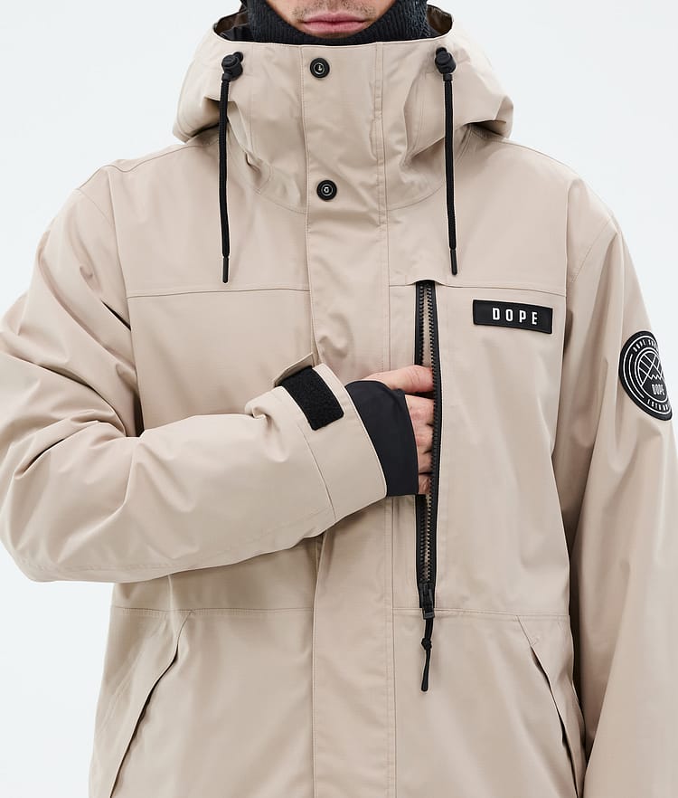 Dope Blizzard Full Zip Skijacke Herren Sand, Bild 8 von 9
