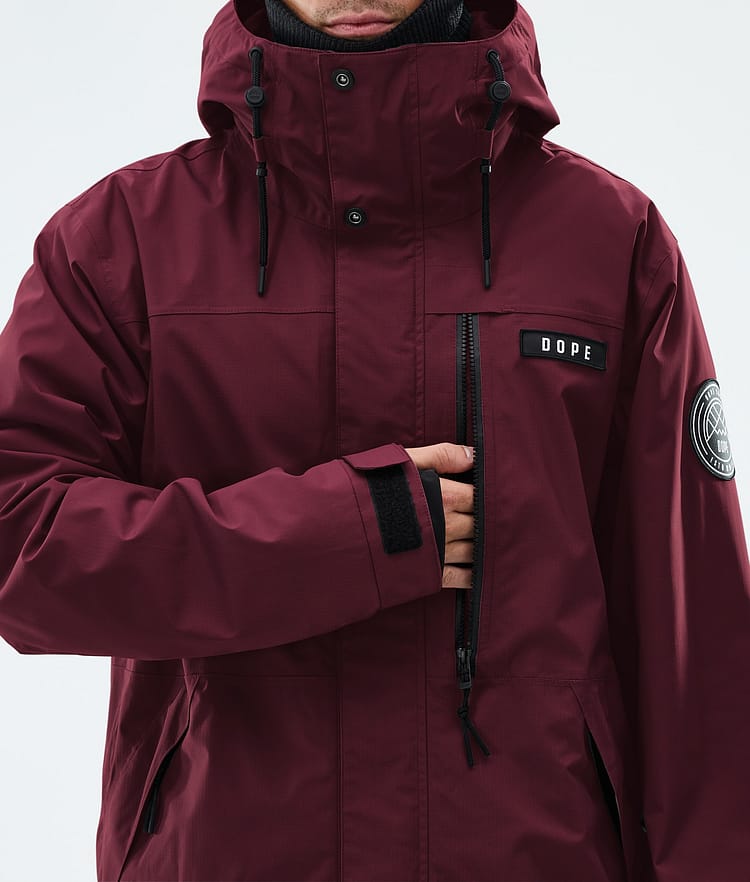 Dope Blizzard Full Zip Skijacke Herren Burgundy, Image 8 of 9