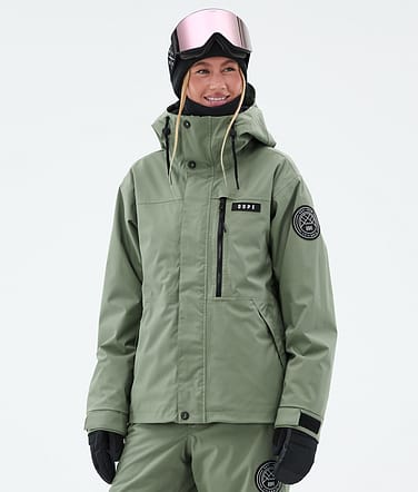 Dope Blizzard W Full Zip Skijacke Damen Moss Green