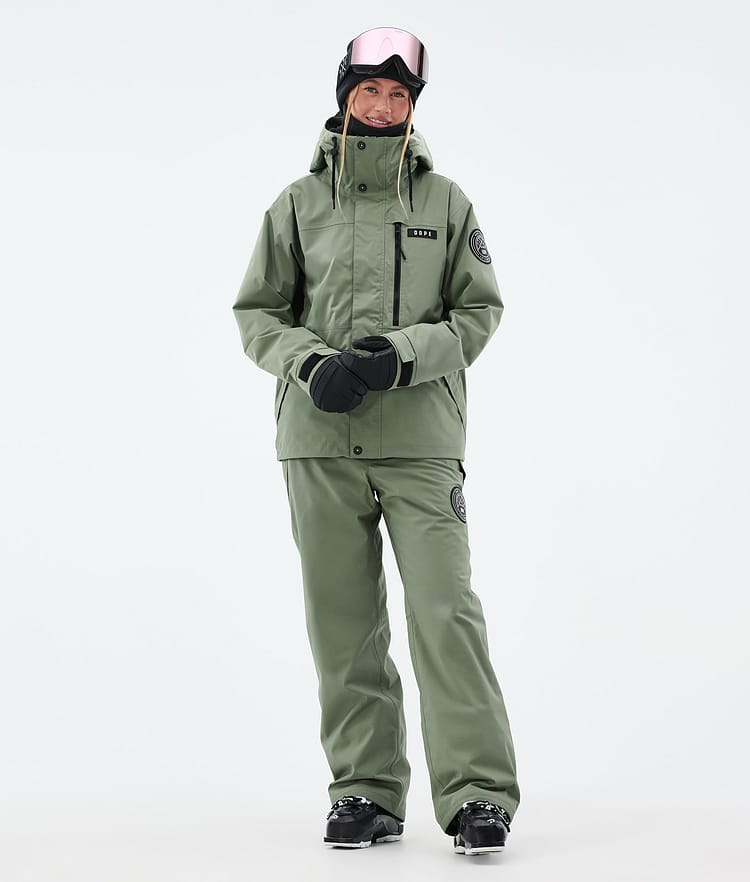 Dope Blizzard W Full Zip Skijacke Damen Moss Green, Bild 2 von 9