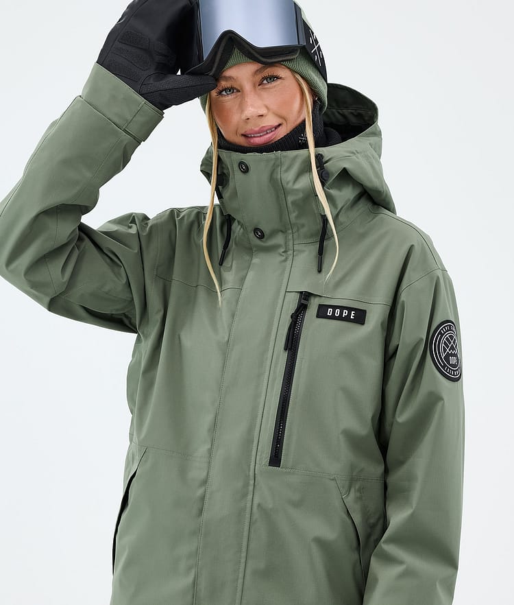 Dope Blizzard W Full Zip Snowboardjacke Damen Moss Green, Image 4 of 9