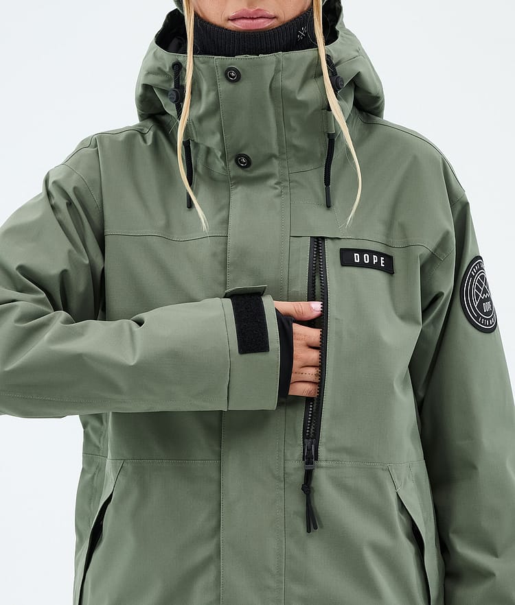 Dope Blizzard W Full Zip Snowboardjacke Damen Moss Green, Image 8 of 9