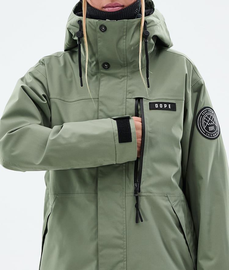 Dope Blizzard W Full Zip Skijacke Damen Moss Green, Bild 8 von 9