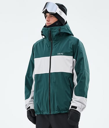 Dope Spartan Snowboardjacke Herren Stripe Bottle Green/Light Grey