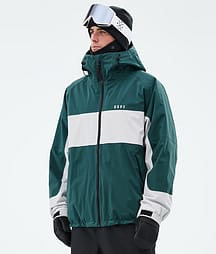 Dope Spartan Snowboardjacke Herren Stripe Bottle Green/Light Grey