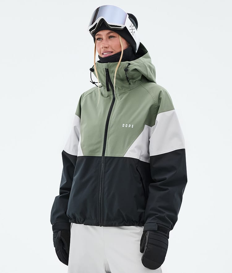 Dope Spartan W Snowboardjacke Damen Sport Moss Green/Light Grey/Black, Bild 1 von 8