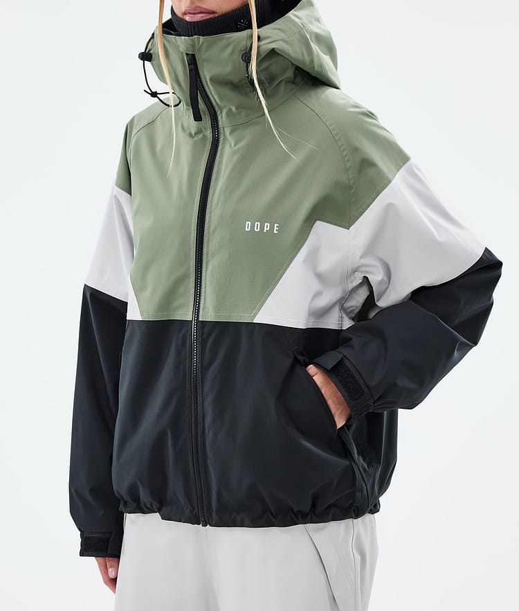 Dope Spartan W Snowboardjacke Damen Sport Moss Green/Light Grey/Black, Bild 7 von 8