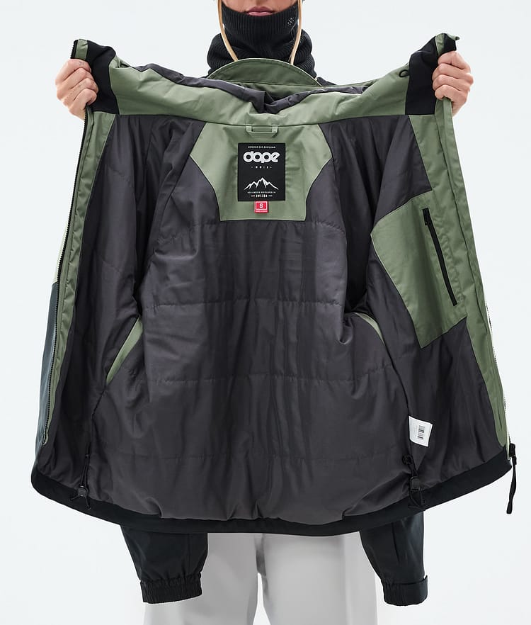 Dope Spartan W Snowboardjacke Damen Sport Moss Green/Light Grey/Black, Bild 8 von 8