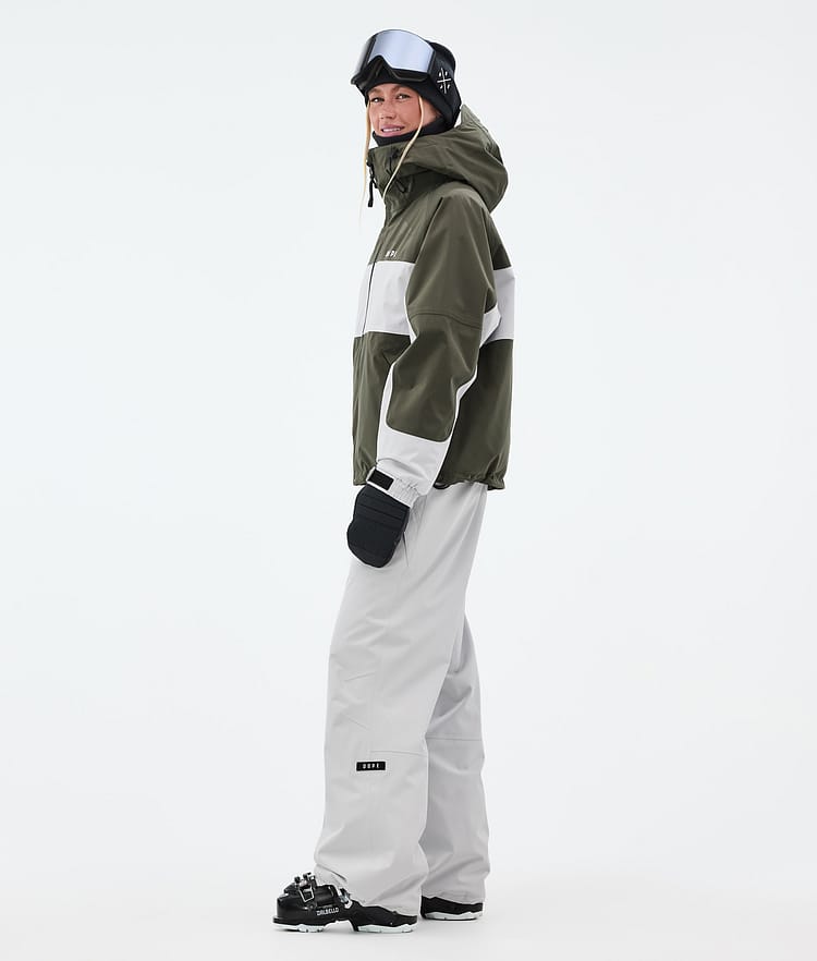 Dope Spartan W Skijacke Damen Stripe Olive Green/Light Grey, Bild 4 von 9