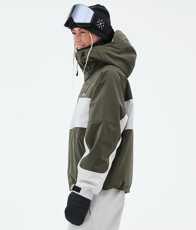 Dope Spartan W Snowboardjacke Damen Stripe Olive Green/Light Grey, Bild 6 von 9