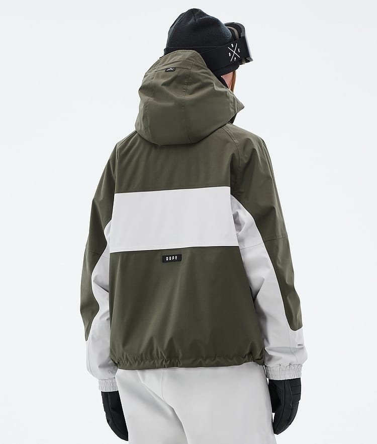 Dope Spartan W Skijacke Damen Stripe Olive Green/Light Grey, Bild 7 von 9