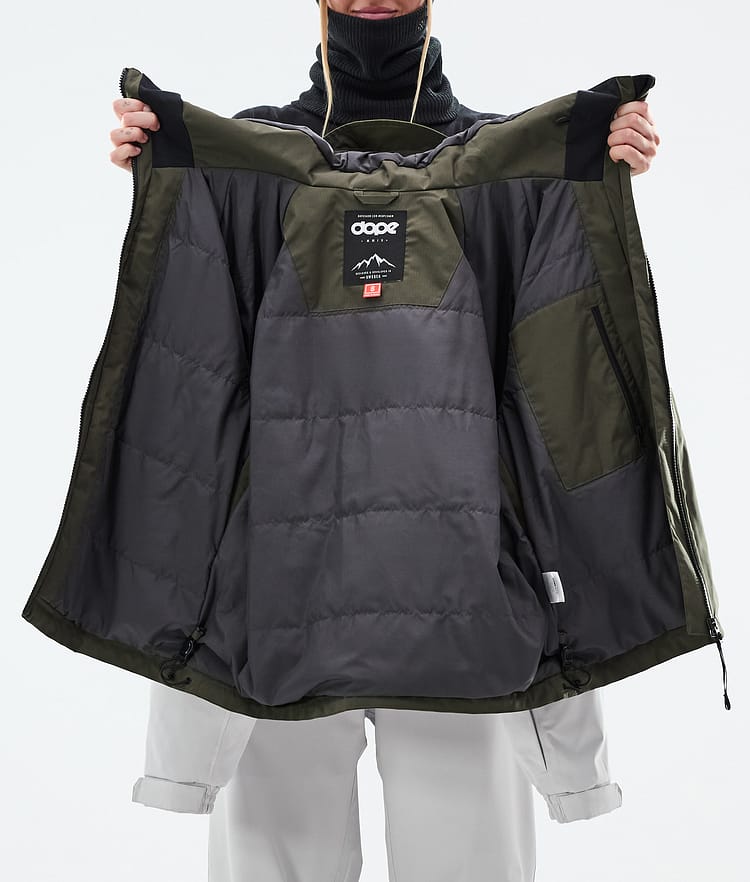 Dope Spartan W Skijacke Damen Stripe Olive Green/Light Grey, Bild 9 von 9