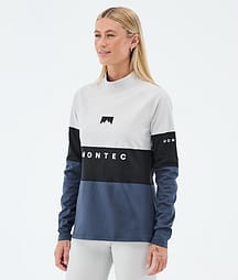 Montec Alpha W Funktionsshirt Damen Light Grey/Black/Metal Blue