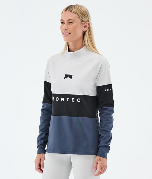 Montec Alpha W Funktionsshirt Damen Light Grey/Black/Metal Blue