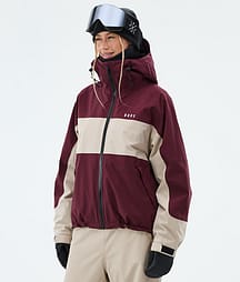 Dope Spartan W Snowboardjacke Damen Stripe Burgundy/Sand