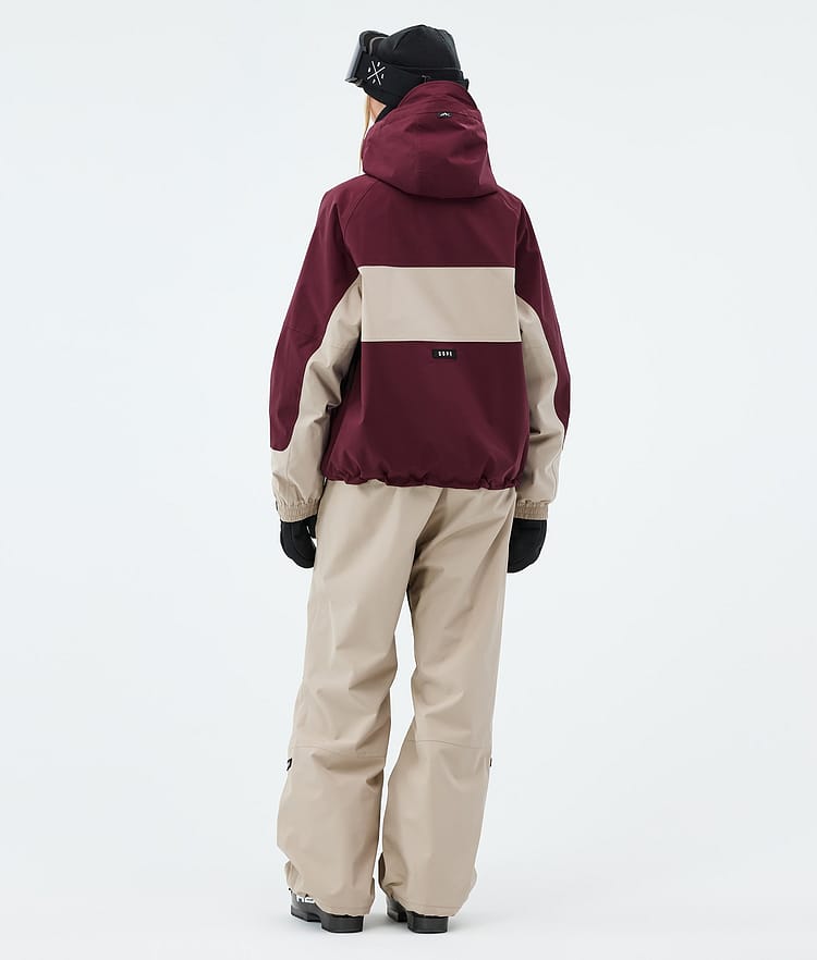 Dope Spartan W Skijacke Damen Stripe Burgundy/Sand, Image 3 of 8