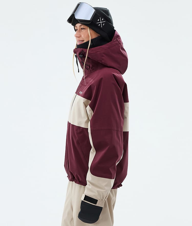 Dope Spartan W Skijacke Damen Stripe Burgundy/Sand, Image 5 of 8