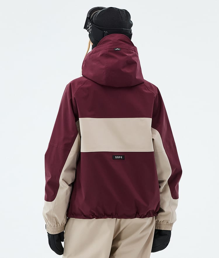 Dope Spartan W Skijacke Damen Stripe Burgundy/Sand, Image 6 of 8
