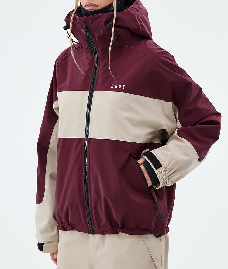Dope Spartan W Skijacke Damen Stripe Burgundy/Sand, Image 7 of 8