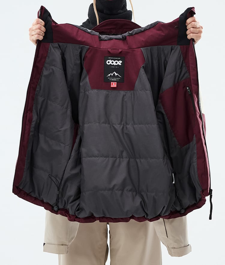 Dope Spartan W Skijacke Damen Stripe Burgundy/Sand, Image 8 of 8