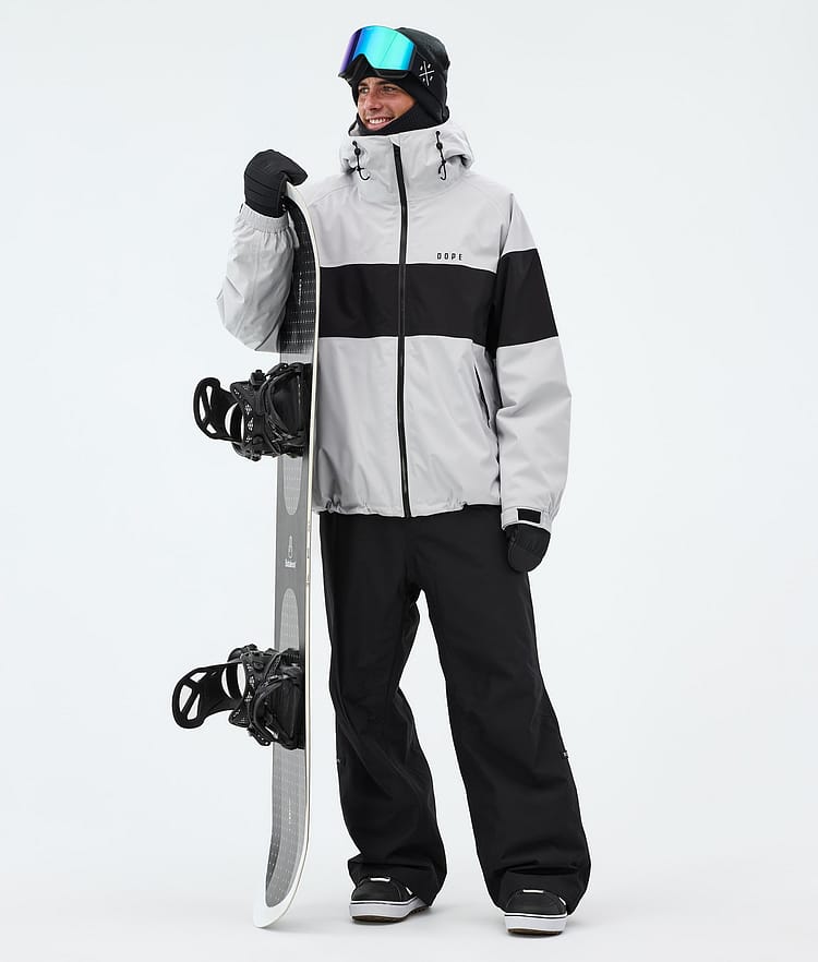 Dope Spartan Snowboardjacke Herren Stripe Light Grey/Black, Image 2 of 8