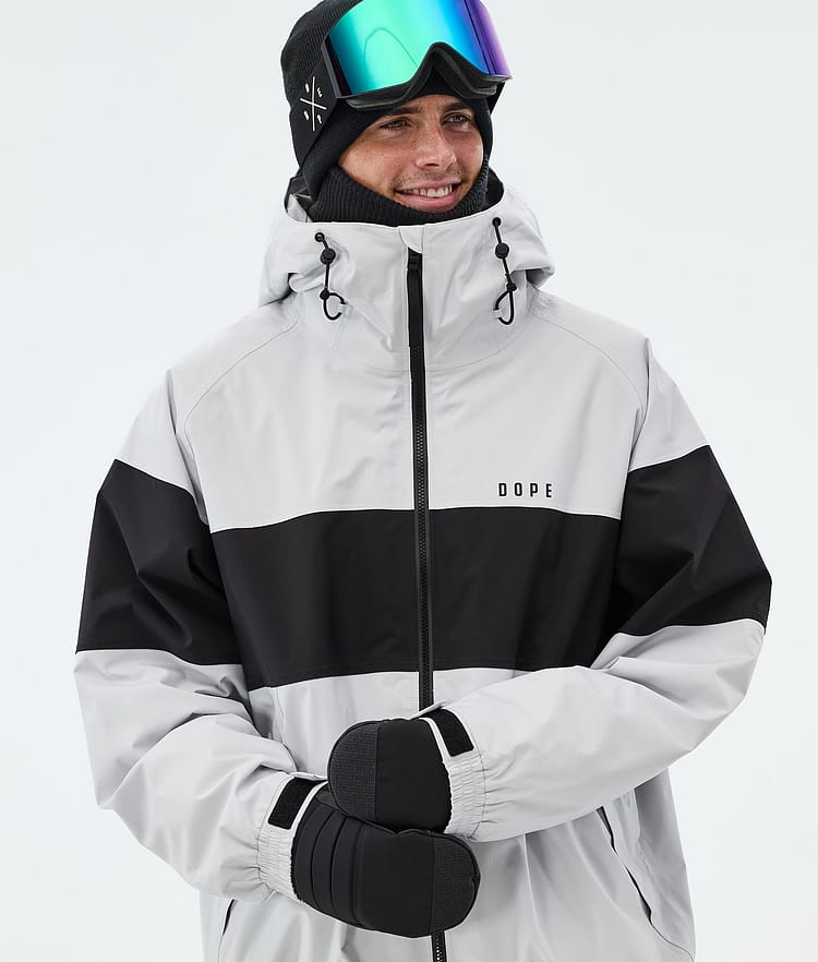 Dope Spartan Snowboardjacke Herren Stripe Light Grey/Black, Image 4 of 8