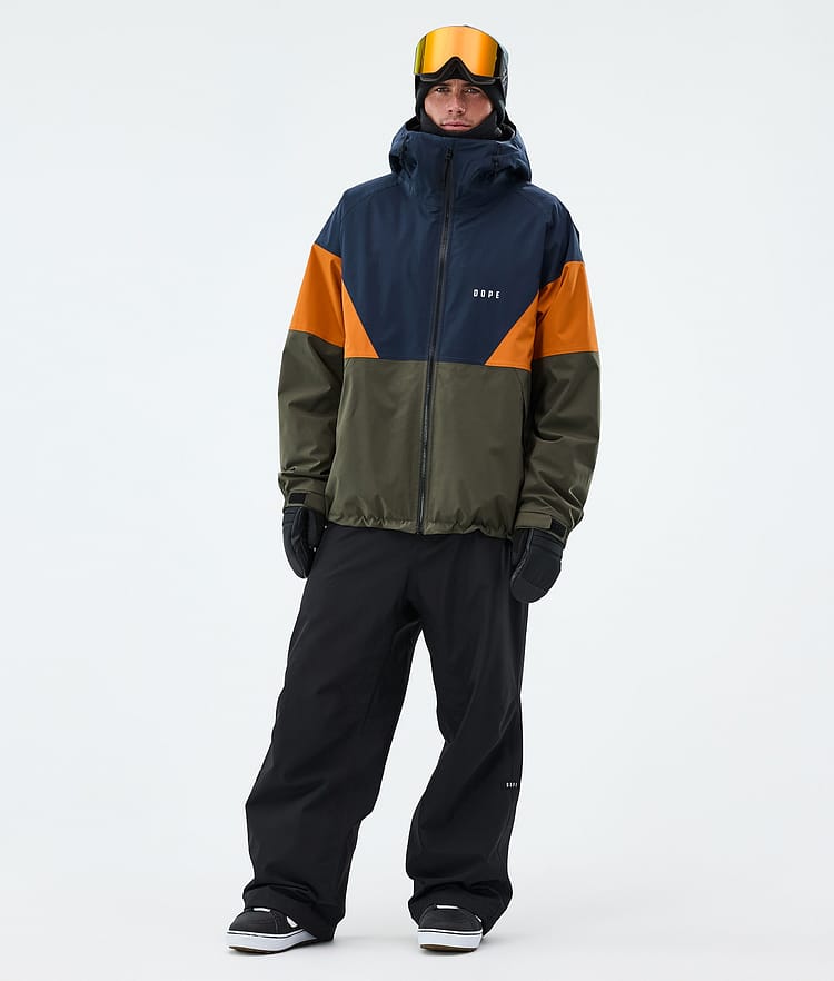 Dope Spartan Snowboardjacke Herren Sport Dark Blue/Burned Orange/Olive Green, Image 2 of 8