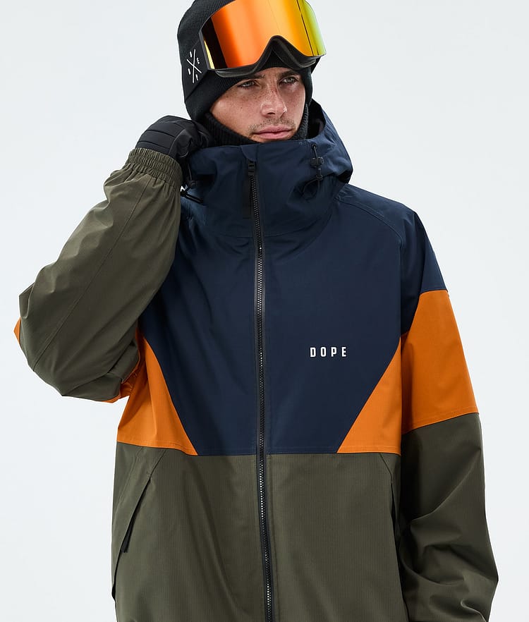 Dope Spartan Skijacke Herren Sport Dark Blue/Burned Orange/Olive Green, Image 4 of 8