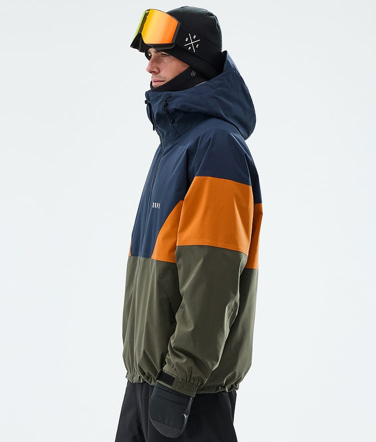 Dope Spartan Snowboardjacke Herren Sport Dark Blue/Burned Orange/Olive Green, Image 5 of 8