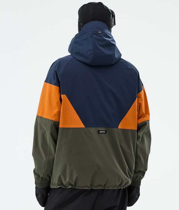 Dope Spartan Snowboardjacke Herren Sport Dark Blue/Burned Orange/Olive Green, Image 6 of 8