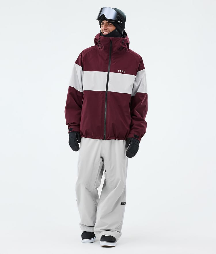 Dope Spartan Snowboardjacke Herren Stripe Burgundy/Light Grey, Image 2 of 8