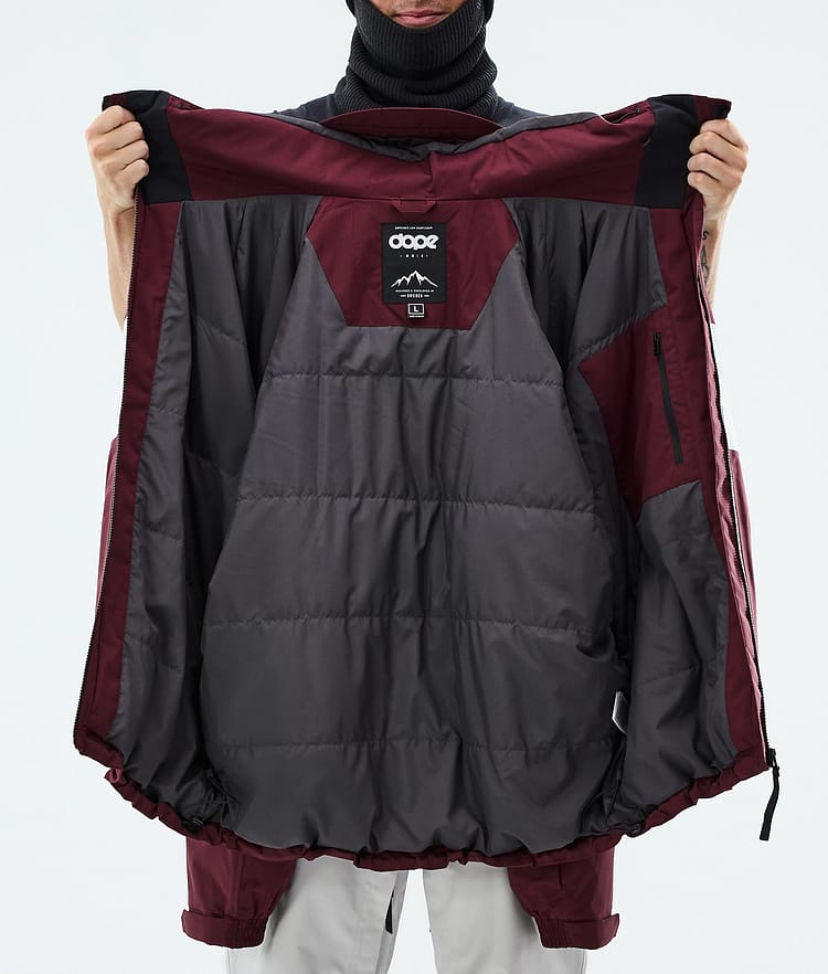 Dope Spartan Snowboardjacke Herren Stripe Burgundy/Light Grey, Image 8 of 8