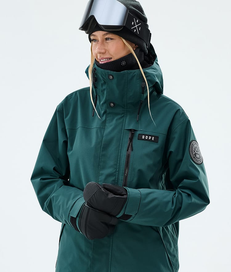 Dope Blizzard W Full Zip Skijacke Damen Bottle Green, Image 4 of 9