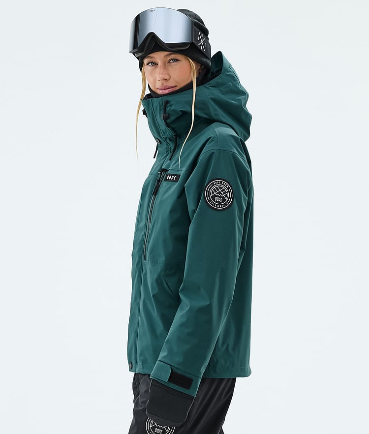 Dope Blizzard W Full Zip Skijacke Damen Bottle Green, Image 5 of 9