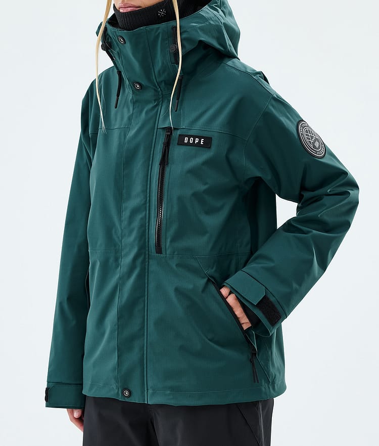 Dope Blizzard W Full Zip Skijacke Damen Bottle Green, Image 7 of 9