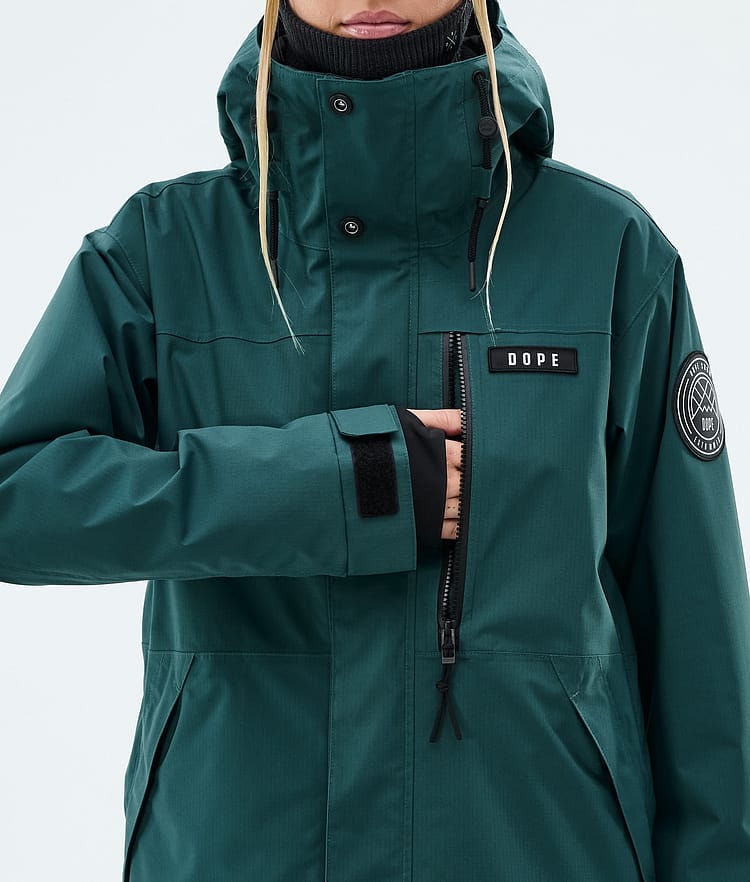 Dope Blizzard W Full Zip Skijacke Damen Bottle Green, Image 8 of 9