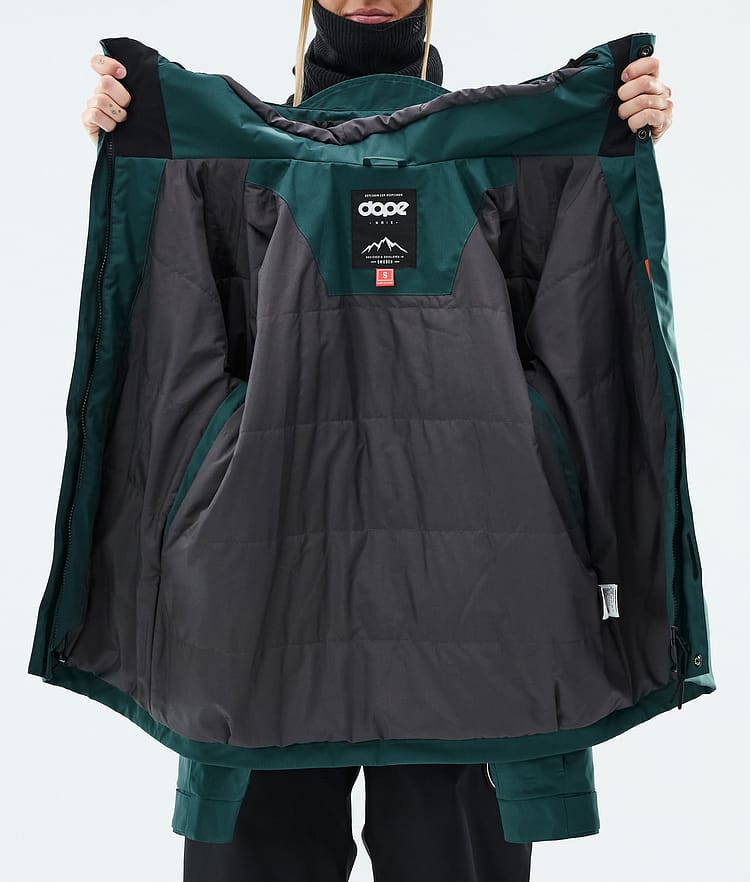 Dope Blizzard W Full Zip Skijacke Damen Bottle Green, Image 9 of 9