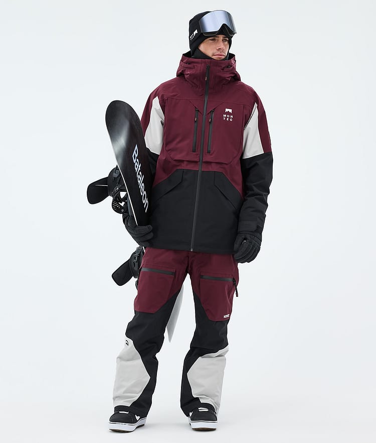 Montec Arch Snowboardjacke Herren Burgundy/Light Grey/Black, Image 2 of 9