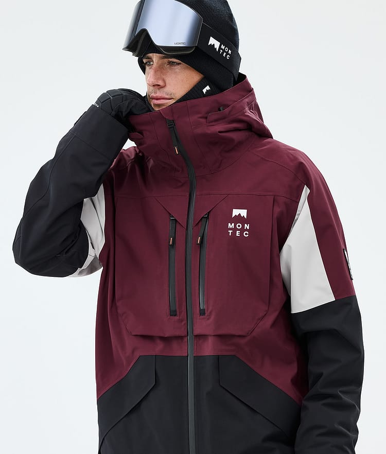 Montec Arch Snowboardjacke Herren Burgundy/Light Grey/Black, Image 4 of 9