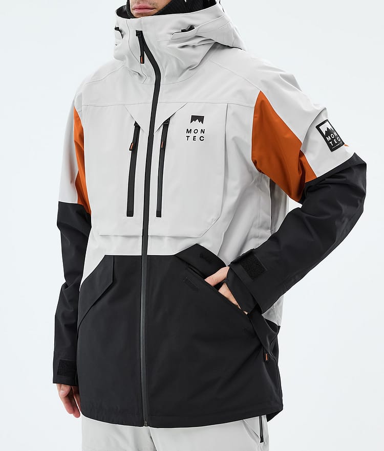 Montec Arch Snowboardjacke Herren Light Grey/Burned Orange/Black, Image 7 of 9