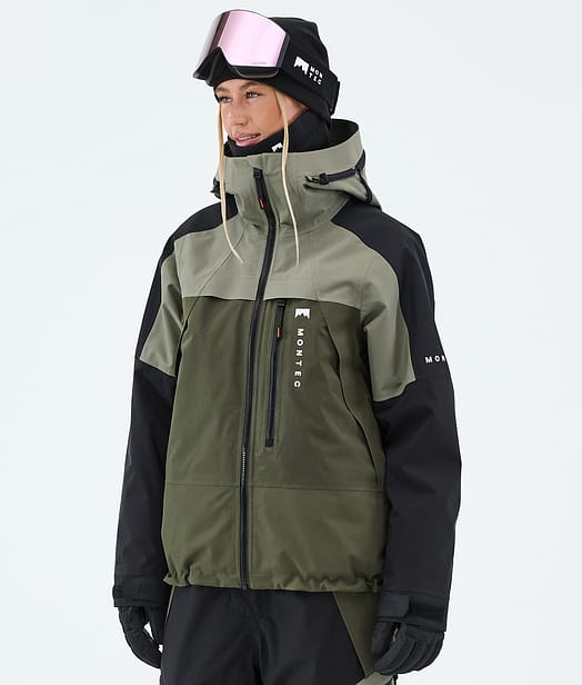 Montec Oracle W Snowboardjacke Damen Greenish/Black/Olive Green